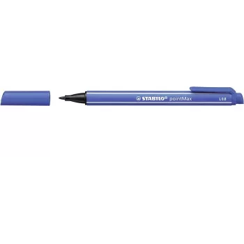 STABILO pointMax Fineliner Pen - Ultramarine Blue - Medium 0,8 mm - Round - Water-based Ink