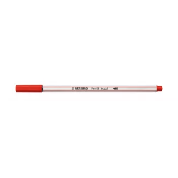 STABILO Pen 68 Brush - Medium - Sarkanā - Elastīgs otas gals - Ūdens bāzes tinte - Vācija - Pieaugušajiem un bērniem