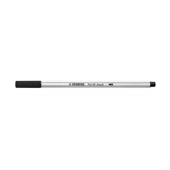 STABILO Pen 68 Brush - Medium - Black - Brush Tip - Water-Based Ink - Germany - Adults & Children
