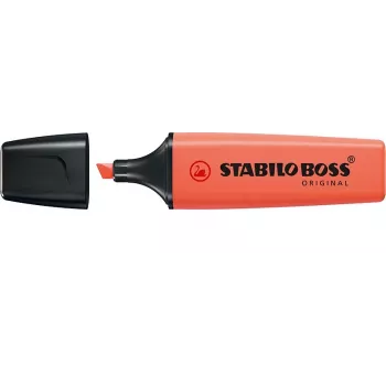 STABILO Boss Original Pastel Highlighter Pen - Coral Red - 1 Piece - Chisel Tip - 2 mm / 5 mm