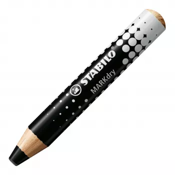 STABILO MARKdry Drywipe Marker Pencil for Whiteboards Black Pack of 5
