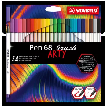 STABILO Pen 68 Brush ARTY Edition 24-Piece Cardboard Case