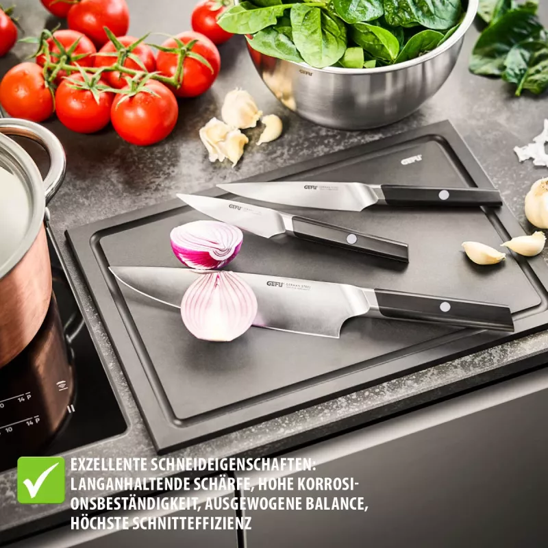 GEFU ACURO 3-Piece Knife Set - Chef's, Utility and Paring Knife