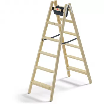 Hailo Master H80 2x6 Step Double-Sided Step Ladder, 150 kg Capacity, Silver