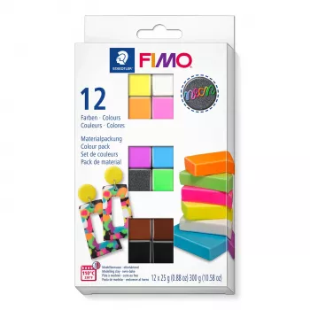 STAEDTLER FIMO Leather Effect 8013 C Cepeškrāsnī cietināms modelēšanas māls 12 bloki pa 25 g