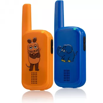 DieMaus Walkie-Talkie Set - 2 vienības, 40 MHz, 2 kanāli, līdz 200m darbības rādiuss, daudzkrāsains