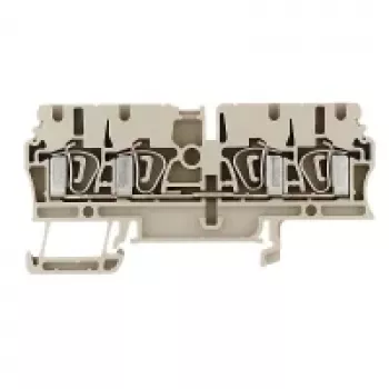 Weidmüller Feed-Through Terminal Block, 2,5 mm², Beige, Screw Connection, 100 Pieces