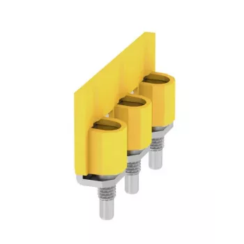 Weidmüller WQV 35N/3 Cross-Connector Jumper, 3-Pole, 10mm Pitch, Yellow, 20 Pieces