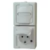 HEINRICH KOPP BLUE ELECTRIC Virsmas montāžas dubultā kontaktligzda IP44 Arktiski balta 2-vietīga vertikāla (131402009)