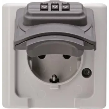HEINRICH KOPP Surface-Mounted Socket Outlet 1-Gang Lockable IP44 Grey/Black 109856007