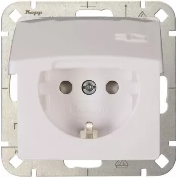 Heinrich Kopp HK05 Schuko Kontaktligzda ar Paaugstinātu Aizsardzību pret Pieskārienu, Tīri Balta (RAL 9010), Iegremdējama, 16A 250V