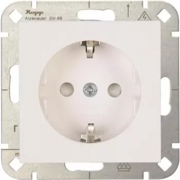 Heinrich Kopp HK07 Schuko kontaktligzda ar paaugstinātu pieskārienaizsardzību, tīri balta (RAL 9010)