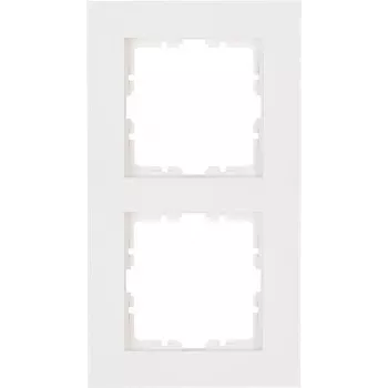 HEINRICH KOPP Cover Frame 2-gang HK07 PURE (157 x 86 x 9,5 mm | IP20 | Clamp Fastening) - Pure White (406929008)