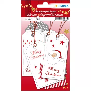 HERMA Ziemassvētku uzlīmes - sarkanas - papīrs - 6 gab. - 80 x 40 mm