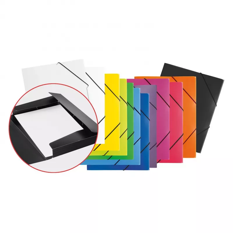 PAGNA Elastic Folder A4 PP Light Blue 3 Flaps Elastic Band