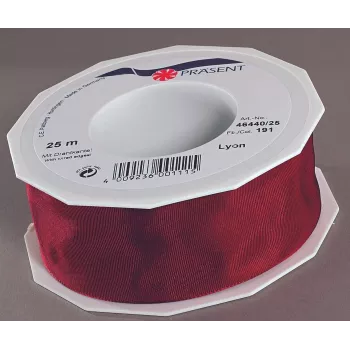 C.E. PATTBERG LYON Glossy Gift Ribbon Bordeaux 40 mm x 25 m