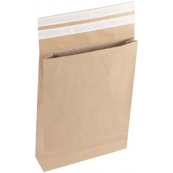 Vereinigte Papierwarenfabriken Classic Gusseted Envelope Double Self-Adhesive Closure approx. DIN B4 without Window Brown with 7,0 cm (2FVMF000513)