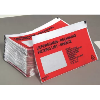 Vereinigte Papierwarenfabriken Dokumententasche DIN Lang mit Fenster mehrsprachig 225x122mm