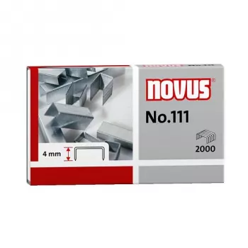 Novus No.111 Skavas - 4 mm - 2000 skavas - 15 lapām - Metāls - Pelēks