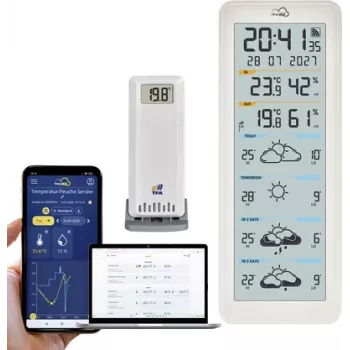TFA TFA.me ID-06 35.8108.02 WLAN Bezvadu Laika Stacija ar 4 Dienu Prognozi