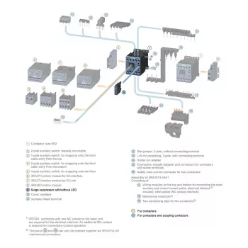 Siemens 3RT2916-1BD00 Pārsprieguma slāpētājs / ierobežotājs 127-240VAC 150-250V SIRIUS 3RT2 kontaktoriem