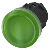 Siemens SIRIUS ACT 3SU1001-6AA40-0AA0 Zaļš LED indikators 22mm apaļš 24V AC/DC Skrūvju spaile