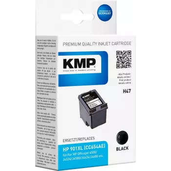 KMP H47 - 14 ml - Melna - Saderīga - Drukas kasetne (Alternatīva: HP 901XL, HP CC654AE) - HP Officejet 4500, 4500 G510, J4524, J4540, J4550, J4585, J4624, J4640, J4660, J4680