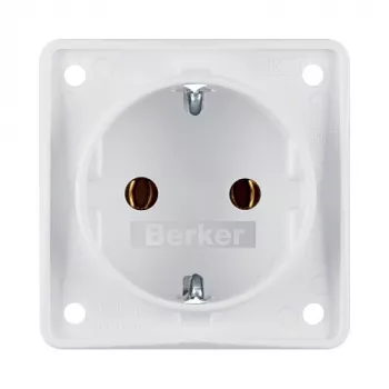 Berker W.1 Virsmas Montāžas Schuko Kontaktligzda IP44 Balta 250V 16A