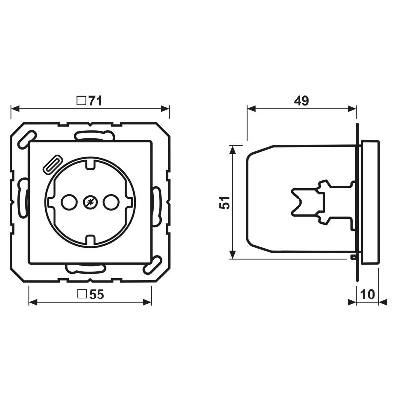 JUNG A1520-18CSW SCHUKO ligzda ar USB Type C
