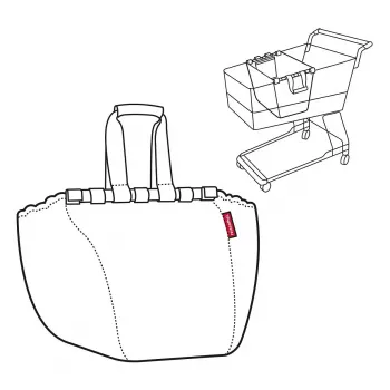 Reisenthel Easyshoppingbag Black - 30L iepirkumu soma ar ratiņu stiprinājumu