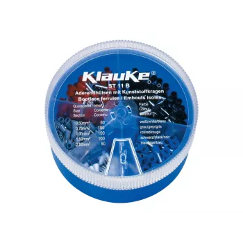 KLAUKE ST 11 B Izolētu vadu uzgaļu komplekts - 625 gab., 0,5-10 mm², pelēka/melna kaste