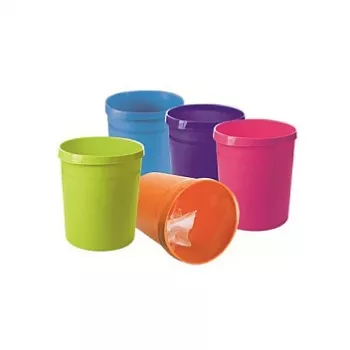 HAN GRIP 18L Round Waste Bin, Polypropylene, Purple, 312mm x 312mm