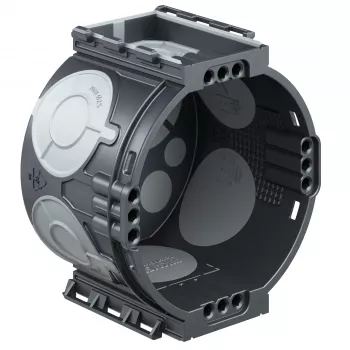 Kaiser Elektro ECON® UP1 Iebūvējamā ierīču kārba, hermētiska, 4x3 skrūvju kupoli, 60mm diametrs, 46mm dziļums, bez halogēna plastmasa, IP20