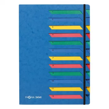 Pagna 24141-02 Classic galda dokumentu mape ar 12 nodalījumiem, A4, zila