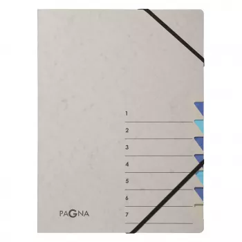 Pagna 44307-02 kārtotājmape, 7 nodalījumi, A4, pelēka