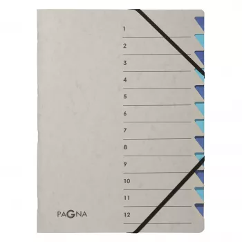 Pagna 44312-02 kārtotājmape, 12 nodalījumi, A4, pelēka