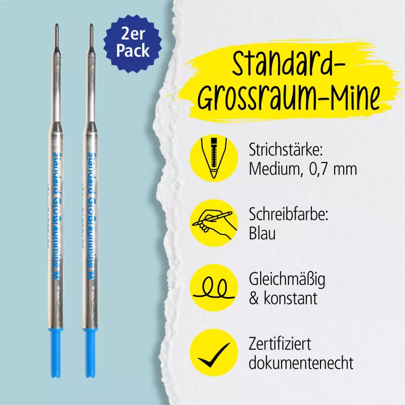 ONLINE 2 Ballpoint Pen Refills M Blue