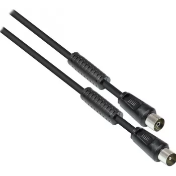 GoodConnections TV Antenna Cable, Coax Plug to Coax Socket (Nickel-Plated), 2x Ferrite Core, 2x Shielded, Class A, 9,5 m