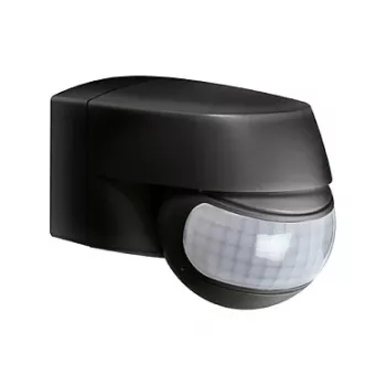 ESYLUX MD 200 Passive Infrared Motion Detector, 12 m Range, Wall-Mounted, Black, IP44, 2000 Lux, 2,5 m