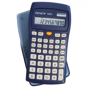 Genie 52 SC kabatas zinātniskais kalkulators, 10 cipari, 1 rinda, baterija, navy