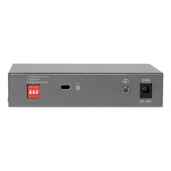 LevelOne GEP-0531 Nepārvaldāms PoE+ slēdzis, 3x GE PoE+ (30W) + 1x Hi-PoE (60W), 60W budžets, plastmasas galddatora korpuss