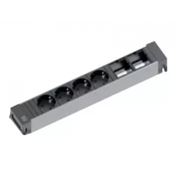 Bachmann Power Frame ALU 4x Type E + 2x RJ45 Cat.6 Galda Barošanas Bloks