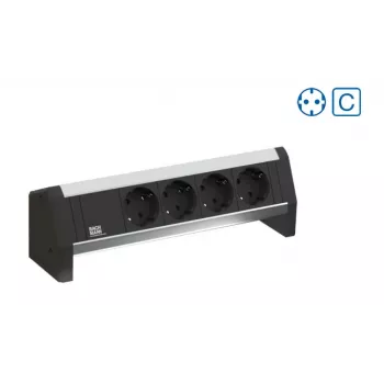 Bachmann Desk 1 Pagarinātājs - 3x Schuko Ligzda - Alumīnijs/Plastmasa - 324 mm - Iekštelpām
