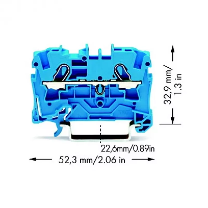 WAGO 2004-1204 TOPJOB S 2-vadu caurvades spaiļbloks, 800 V, 32 A, 4 mm², pelēks