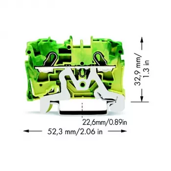 WAGO 2004-1207 2 vadītāju zemējuma spailes bloks, 4 mm²