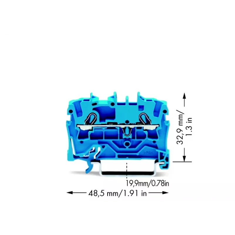 WAGO 2002-1204 4-vadītāju spiedsavienojuma spaiļu bloks, 2,5 mm², 800 V, pelēks