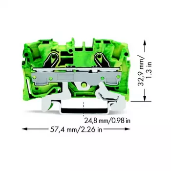 WAGO 2006-1207 2 vadītāju zemējuma spaile, 6 mm²