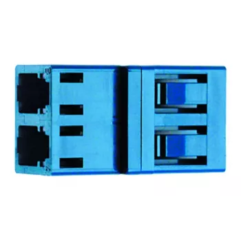 Telegärtner J08071A0017 LC Duplex Multimode OM3/OM4 Fiber Connector, Blue, Ceramic Ferrule