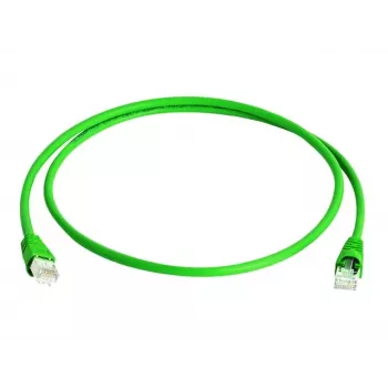 Telegärtner DataVoice Office MP8 FS 500 Patch Cable RJ-45 Male to RJ-45 Male 1,5 m SFTP PiMF CAT 6a IEEE 802.3an/IEEE 802.3at Booted Halogen-Free Stranded Green RAL 6024