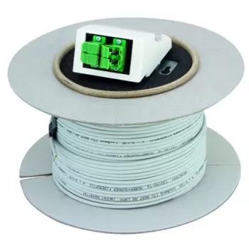 Telegärtner H02082A0004 Fiber Optic Patch Cable LC-Duplex to LC-Duplex Multimode OM4 4 Fibers 100 m Aqua LSZH